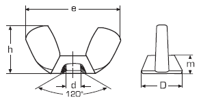 DIN 315 гайка-барашек - прямоугольные лепестки