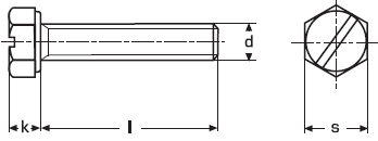 DIN 933 - прямой шлиц, полная резьба